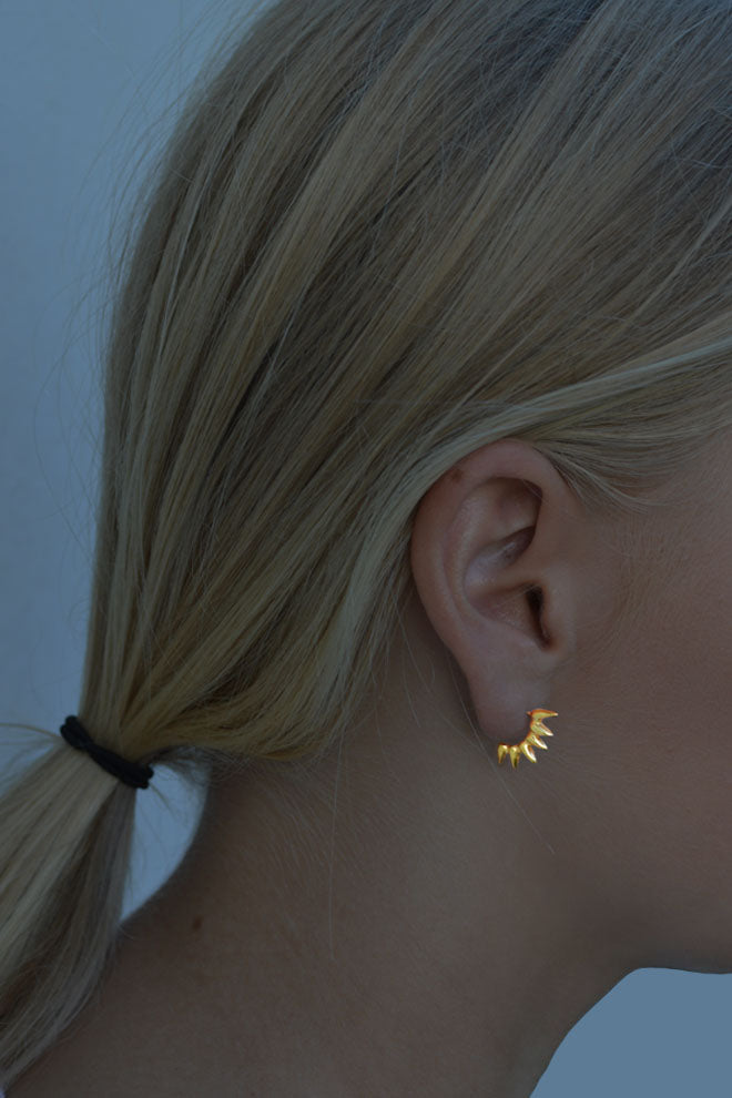 Six Spike earrings in gold vermeil by Annika Burman