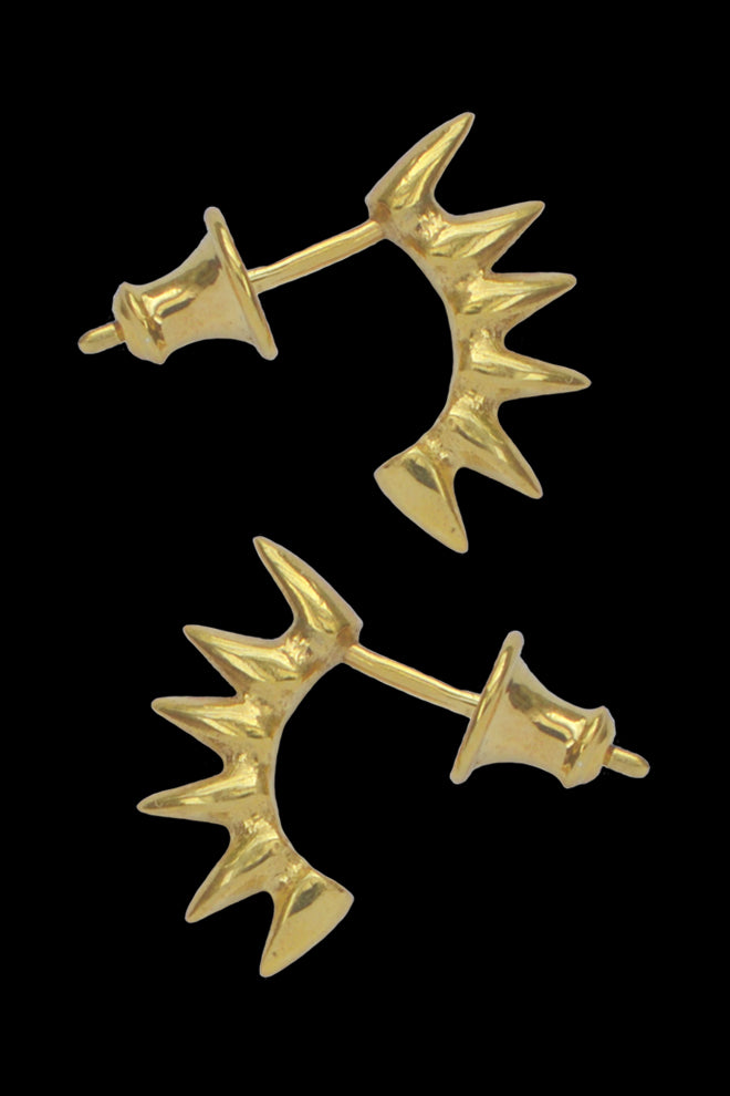 Six Spike earrings in gold vermeil by Annika Burman