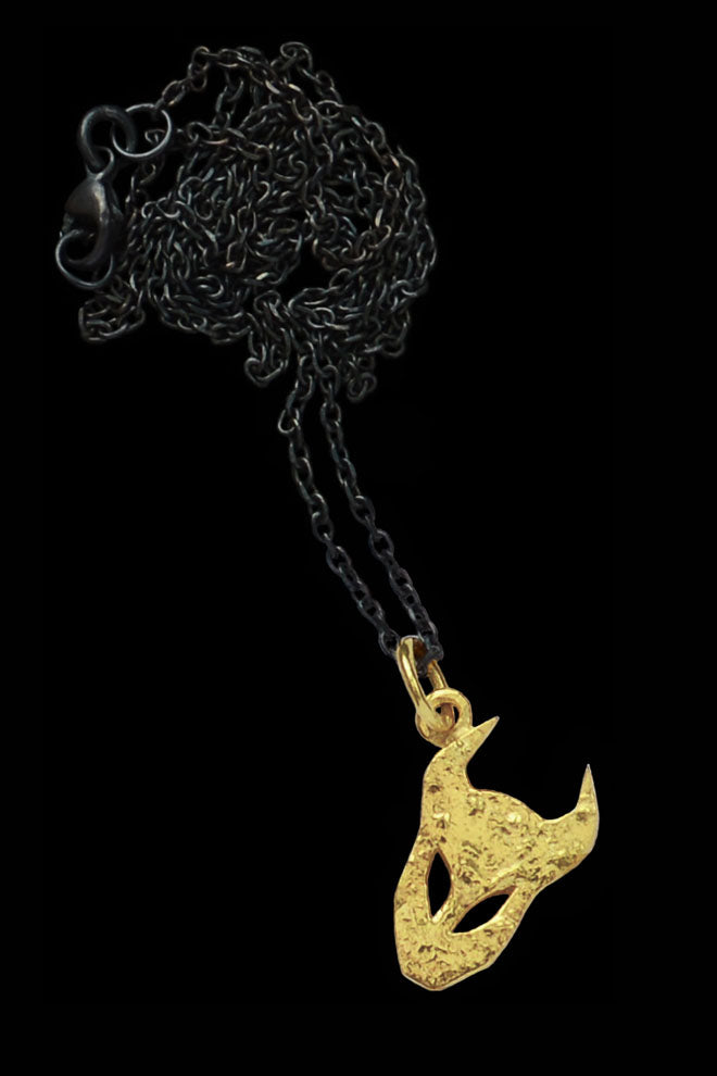 small demon pendant in gold vermeil by Annika Burman