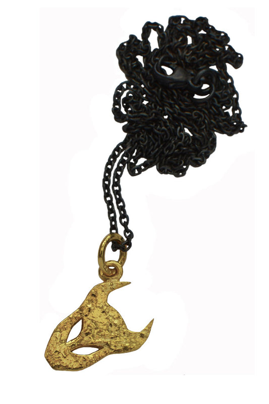 small demon pendant in gold vermeil by Annika Burman