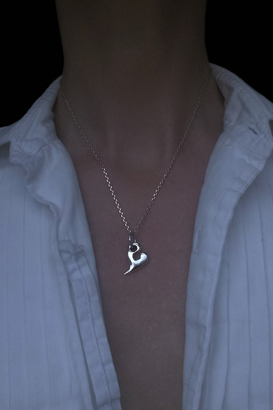small silver heart pendant necklace by Annika Burman