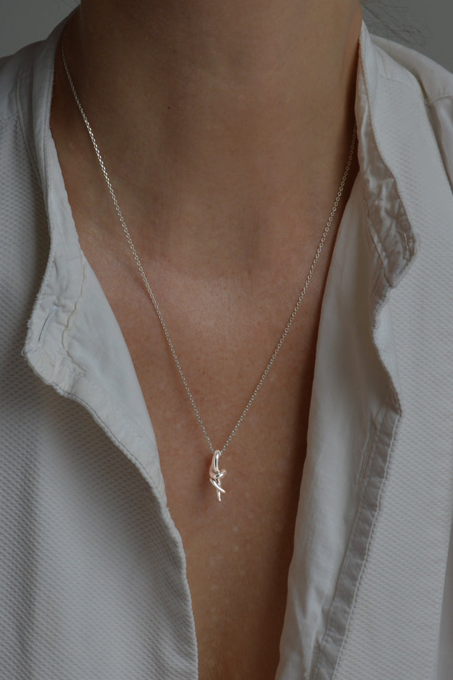Small Silver Knot pendant necklace by Annika Burman 