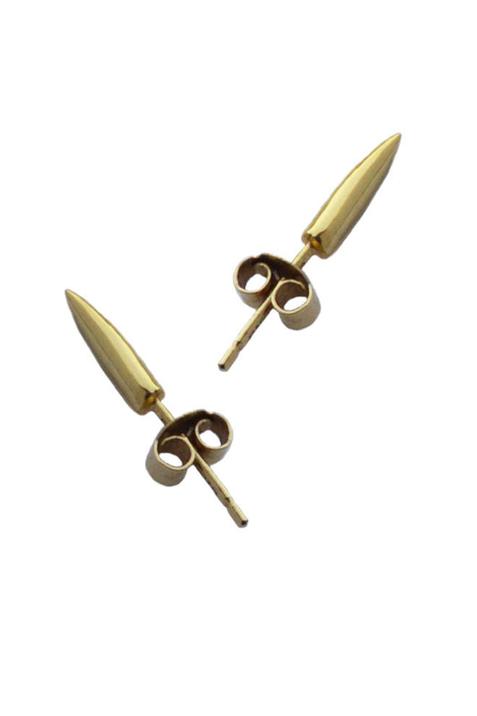 Spear stud earrings in 18ct gold by Annika Burman