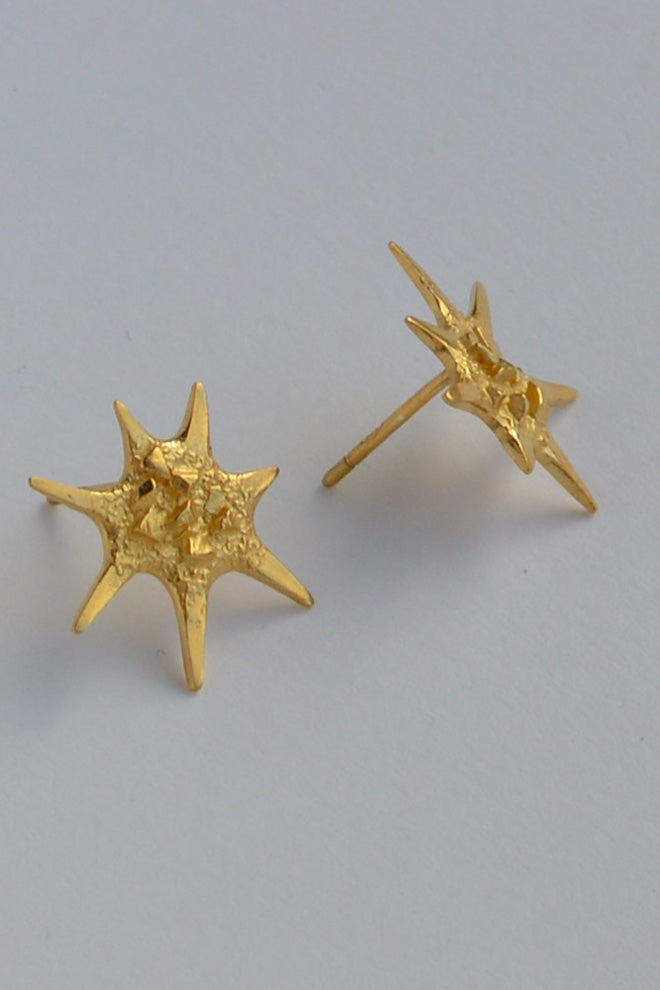 Star earrings in gold vermeil by Annika Burman
