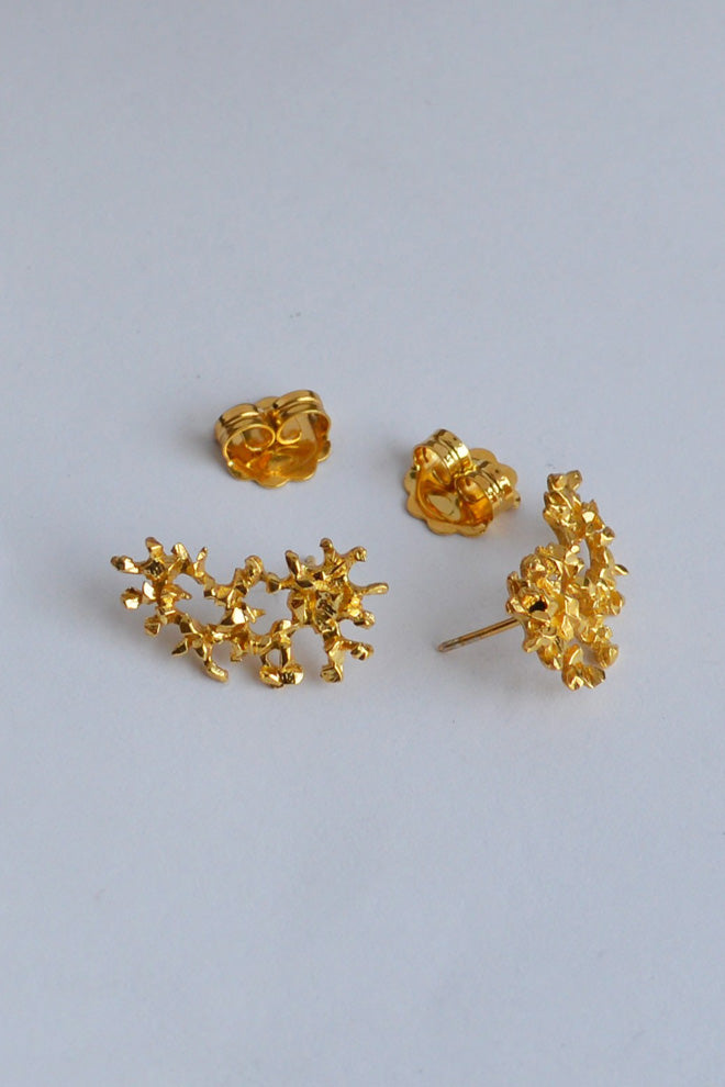 Stardust earrings in gold vermeil by Annika Burman
