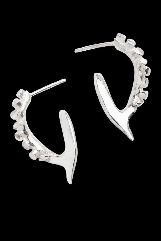 Studded Blade silver earrings by Annika Burman