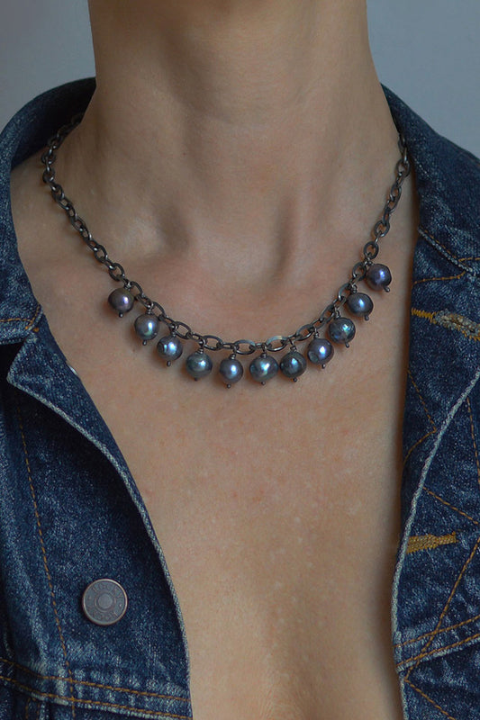 Thunderball Pearl necklace by Annika Burman