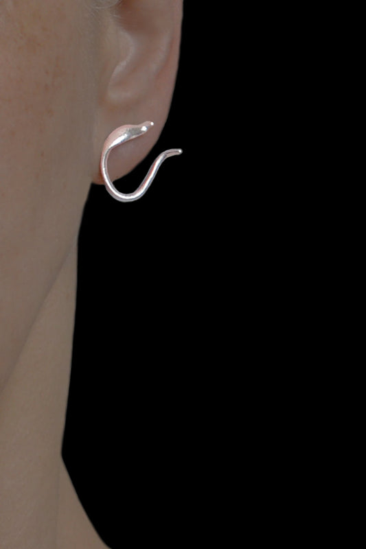 Textured Twister silver earrings by Annika Burman